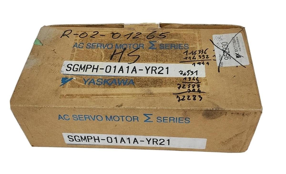 Used YASKAWA ELECTRIC SGMPH-01A1A-YR22 AC SERVO MOTOR .89AMP 3000RPM 200V