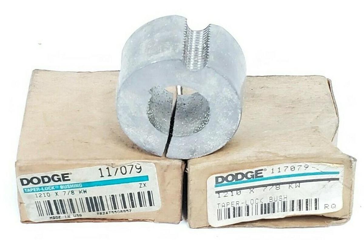 LOT OF 2 NIB DODGE 117079 TAPER-LOCK BUSHINGS 1210 X 7/8 KW