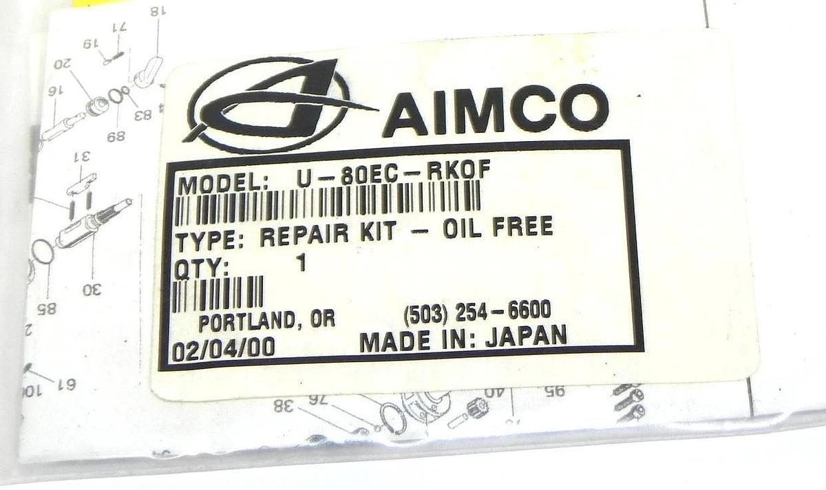 Used NEW AIMCO U-80EC-RKOF REPAIR KIT - OIL FREE U80ECRKOF
