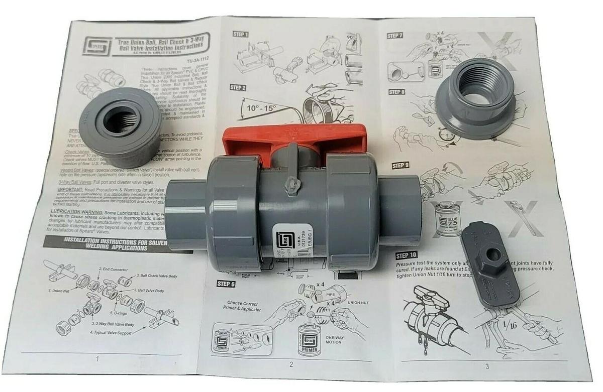 NIB SPEARS 3639-007C TU 2000 STANDARD BALL VALVE SOC/FIPT 3/4'' CPVC