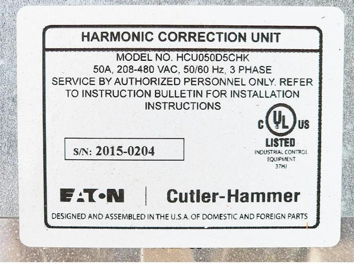 EATON CUTLER-HAMMER HCU050D5CHK HARMONIC CORRECTION UNIT 50A W/HMIGTO1310 NSMP