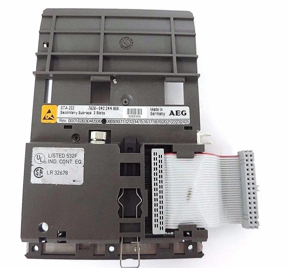 Used AEG SCHNEIDER ELECTRIC DTA 202 SECONDARY SUBRACK 2SLOTS 7628-042.244 868, DTA202