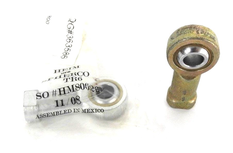 LOT OF 2 NEW HEIM HF6 ROD END 3/8IN BORE METAL FEMALE, SPHERCO TR6, HM80626
