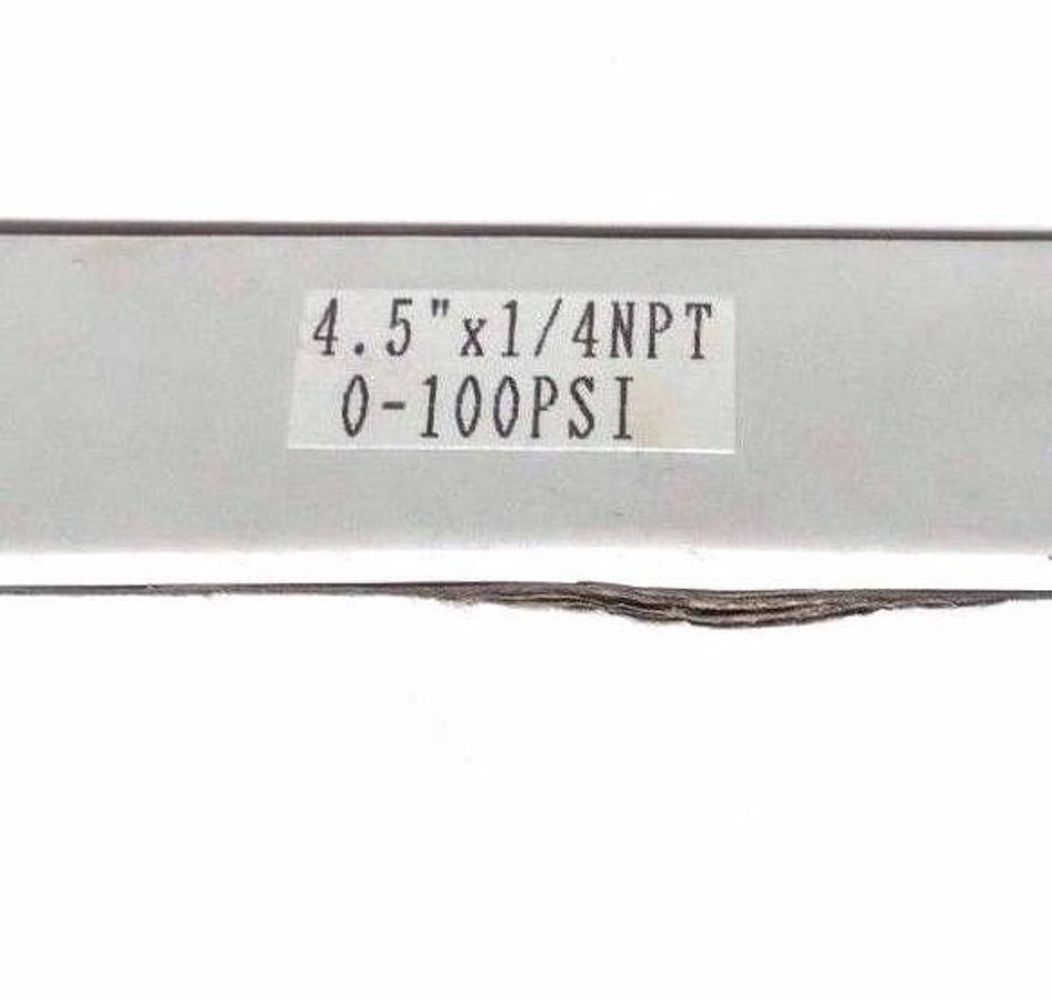 Used NIB BOSS 001400 PRESSURE GAUGE 0-100PSI, 4.5", 1/4" NPT