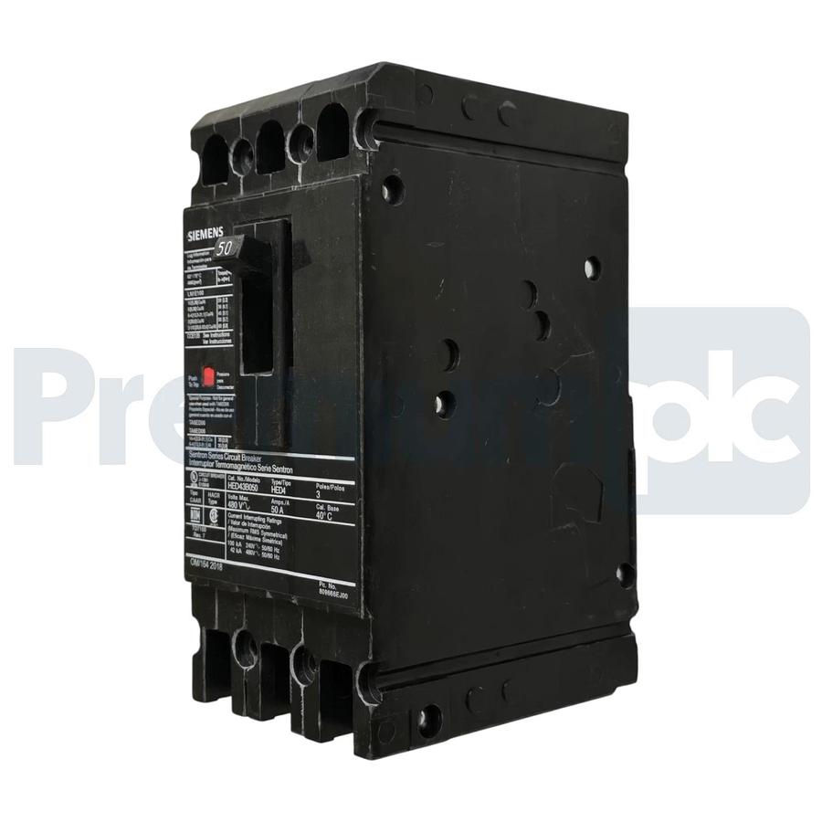 Siemens ITE HED43B050 Sentron ED Frame Circuit Breaker 50A 3-Pole 480V 42kA NSNP