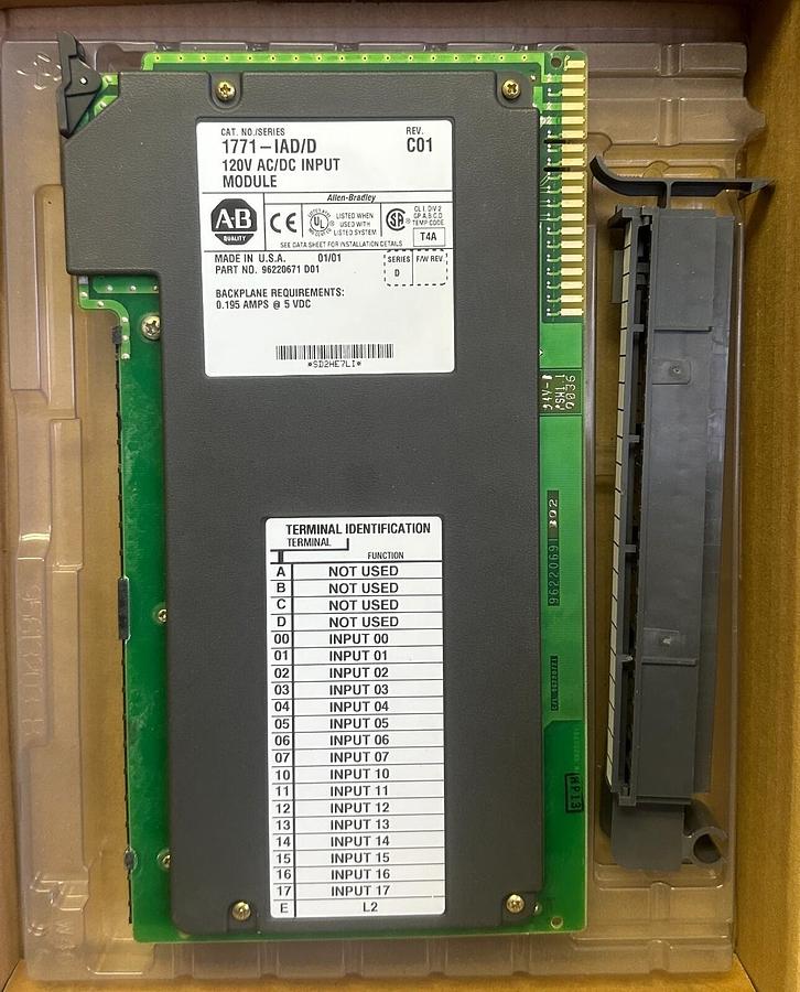 Used NEW ALLEN BRADLEY 1771-IAD /D PLC-5 16-PT DIGITAL INPUT MODULE REV. D01 1771IAD