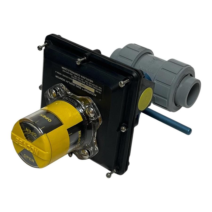 Asahi 1" Type-21 Ball Valve Westlock 1040 Monitor 79P Pneumatic Actuator - NSNP
