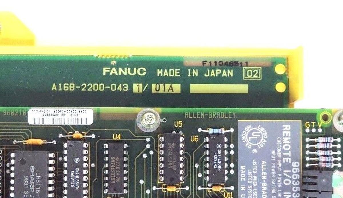 Used NIB FANUC A16B-2200-0431/01A MOTHER BOARD W/ ALLEN BRADLEY 1771-RIO INTERFACE