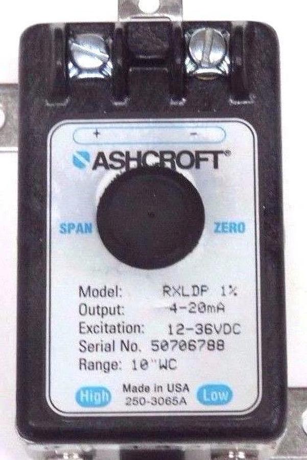 Used ASHCROFT ASH-RX-D-100-B-M-MB4-42-B-10X PRESSURE TRANSMITTER RXLDP, 4/20MA