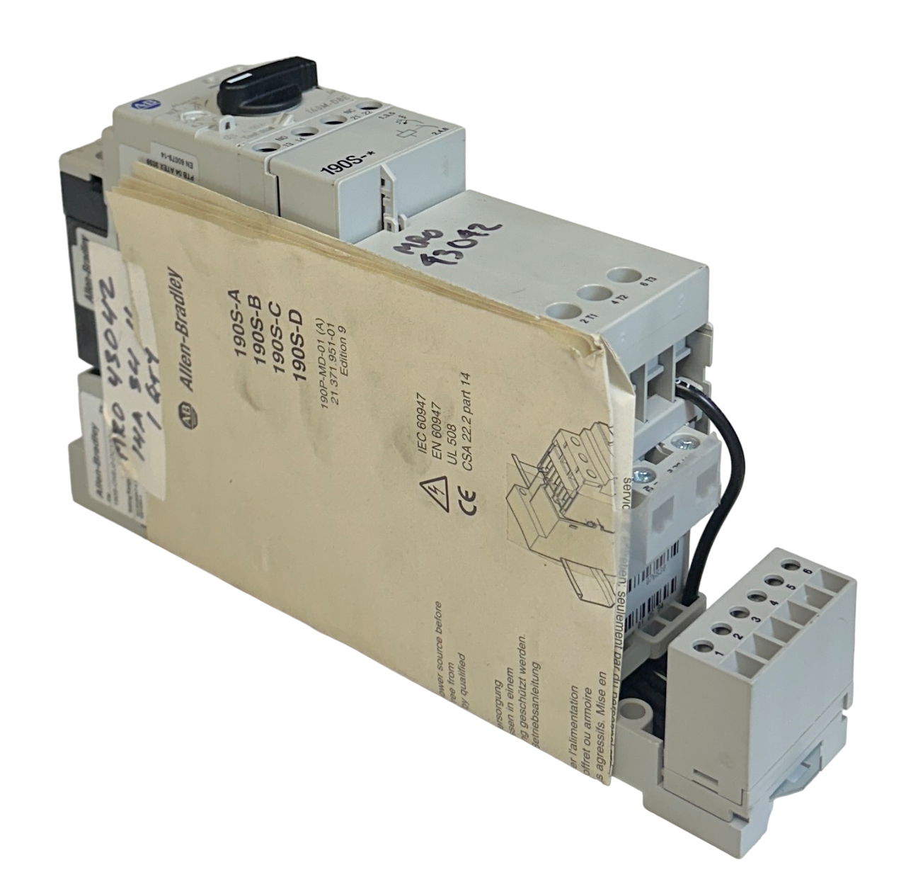 Used NEW ALLEN BRADLEY 190S-CNEJ2-DC10C /B COMPACT STARTER W/ CKT BREAKER 24V NSNP