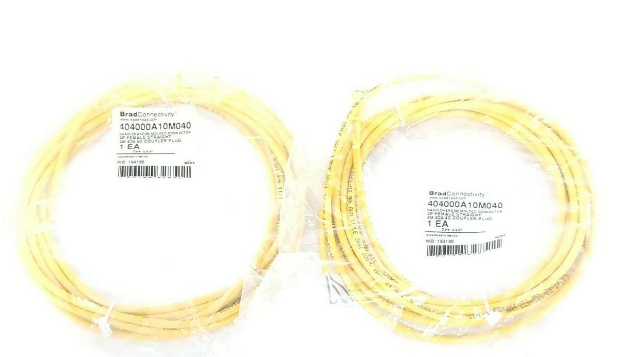 Used LOT OF 2 NEW BRAD HARRISON 40400A10M040 NANO-CHANGE CONNECTOR CABLES