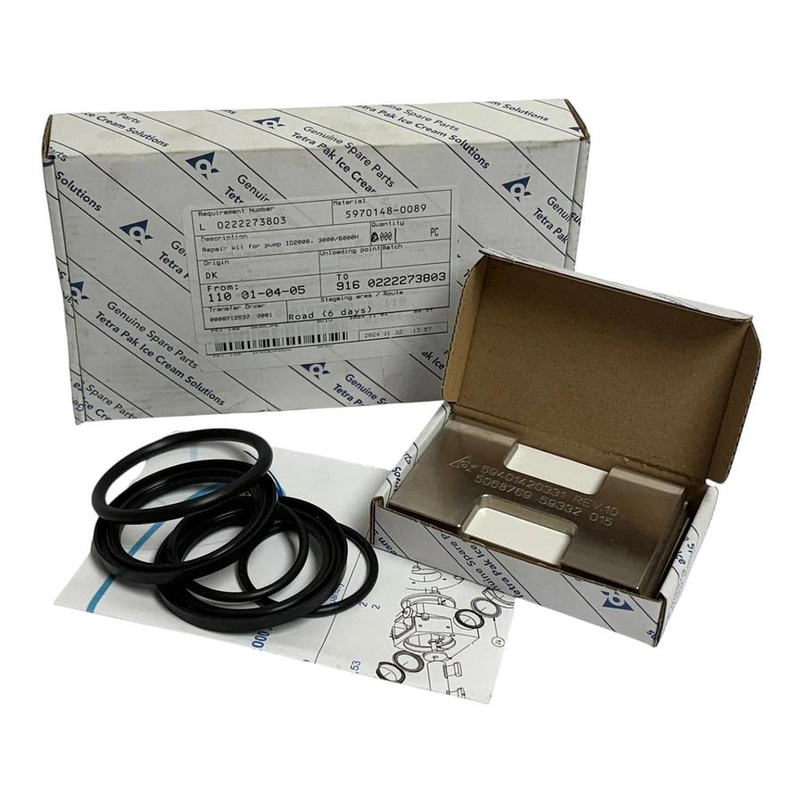 Tetra Pak ID2000 Pump Repair Kit 5970148-0089 with 3 Stamped Scraper Blades
