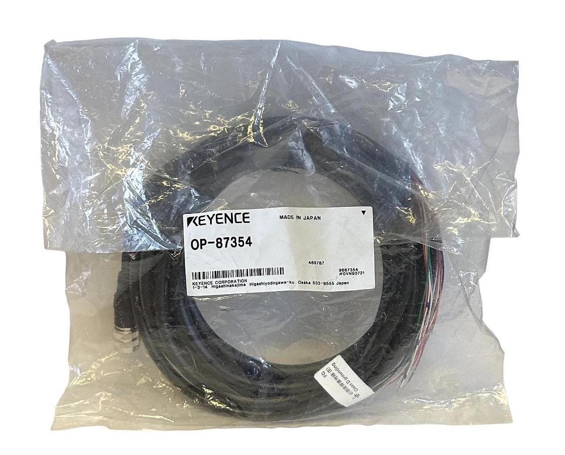 Used NEW KEYENCE OP-87354 / OP87354 SAFETY LASER CONTROL CABLE 5M SR-x000W NFPA79