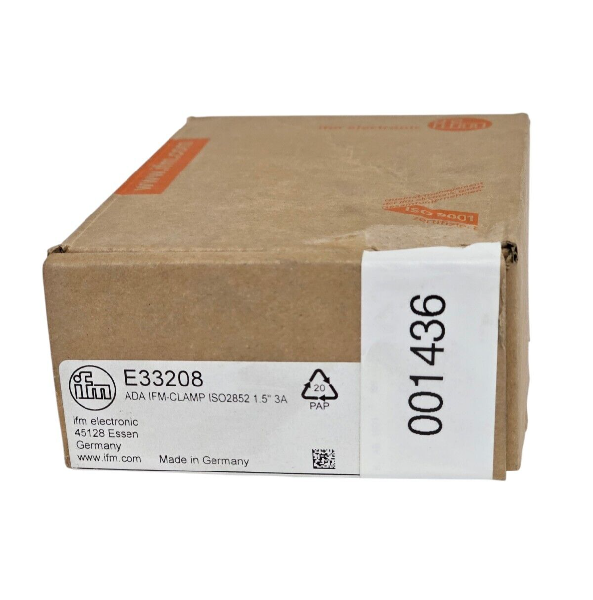 Used NIB IFM ADA IFM-CLAMP ISO2852 1.5" 3A PROCESS ADAPTER TRI-CLAMP E33208