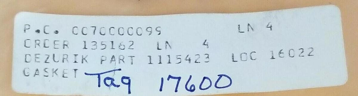 LOT OF 3 1115423 DEZURIK GASKETS