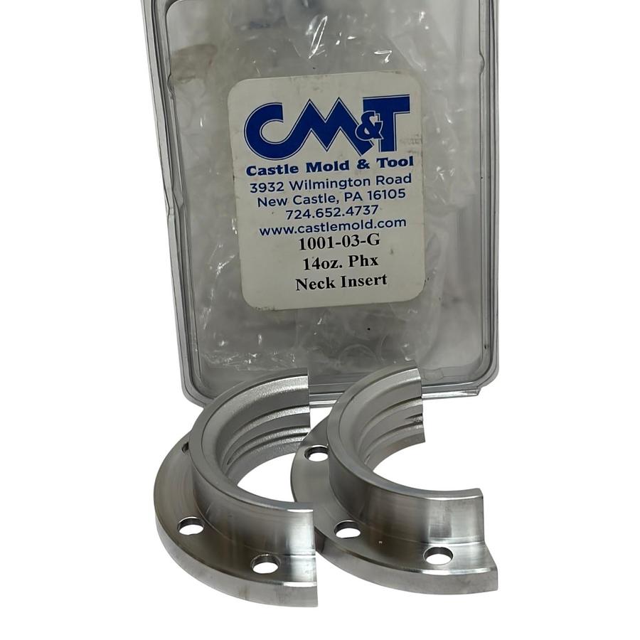 Used Castle Mold & Tool 1001-03-G 14oz Phx Neck Insert Blow Molding Machined Ring New