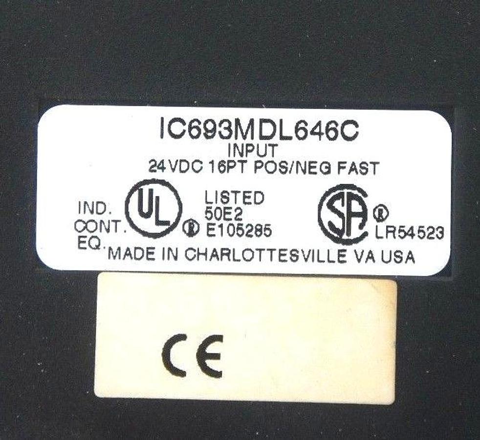 Used GE FANUC IC693MDL646C INPUT MODULE 24VDC 16PT POS/NEG FAST MISSING DOOR