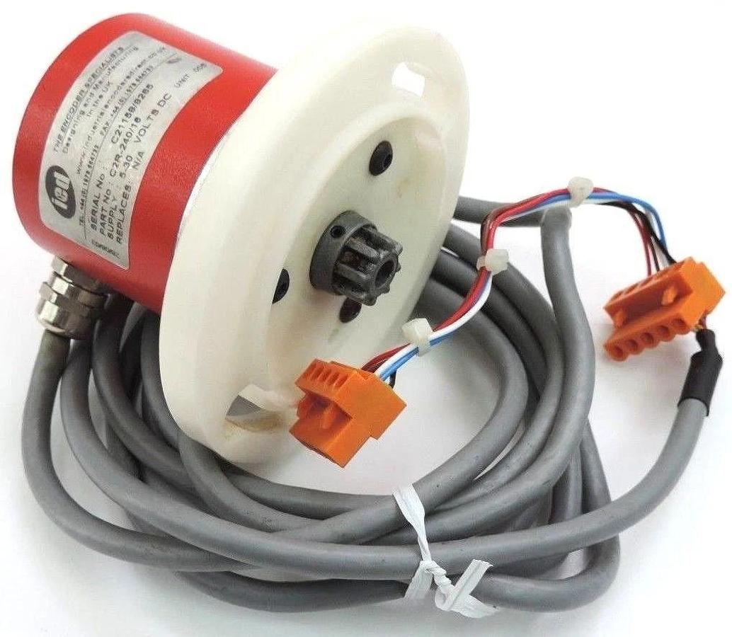 Used IED ENCODER C2R-240/16, SUPPLY: 5-30 VDC W/ MOUNTING FLANGE *FOR PARTS*