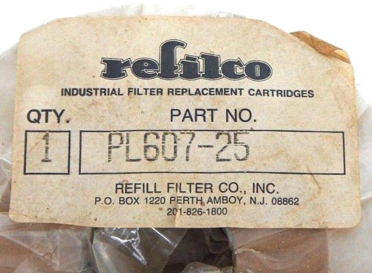 Used LOT OF 5 NEW REFILL FILTER CO. PL607-25 REFILCO FILTER REPLACEMENT CARTRIDGES
