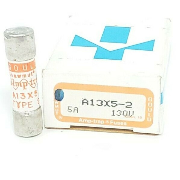 Used BOX OF 10 NEW GOULD SHAWMUT A13X5-2 FUSES 5A, 130V