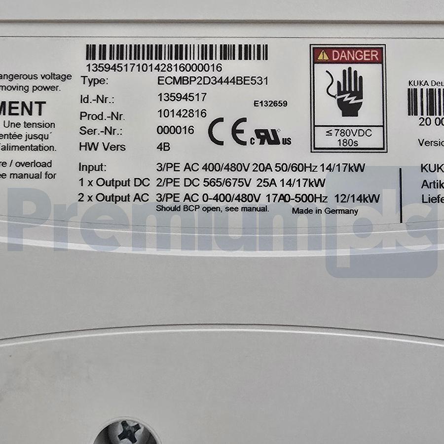 Used KUKA KPP 600-20-2X40 UL KRC4 Power Pack Drive ECMBP2D344BE531 | 13594517 198263