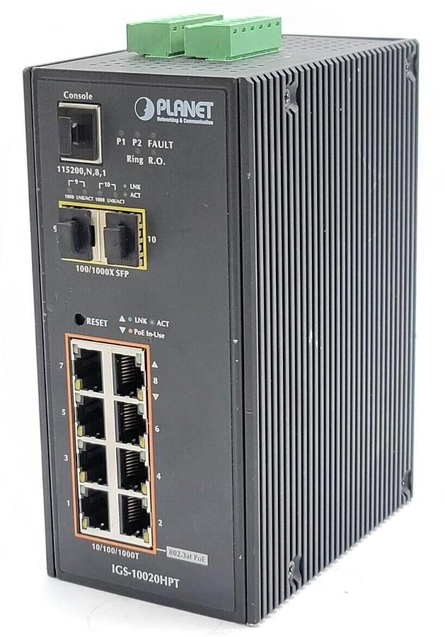 Used PLANET IGS-10020HPT 8 PORT FAST ETHERNET SWITCH COMPACT FSD-803