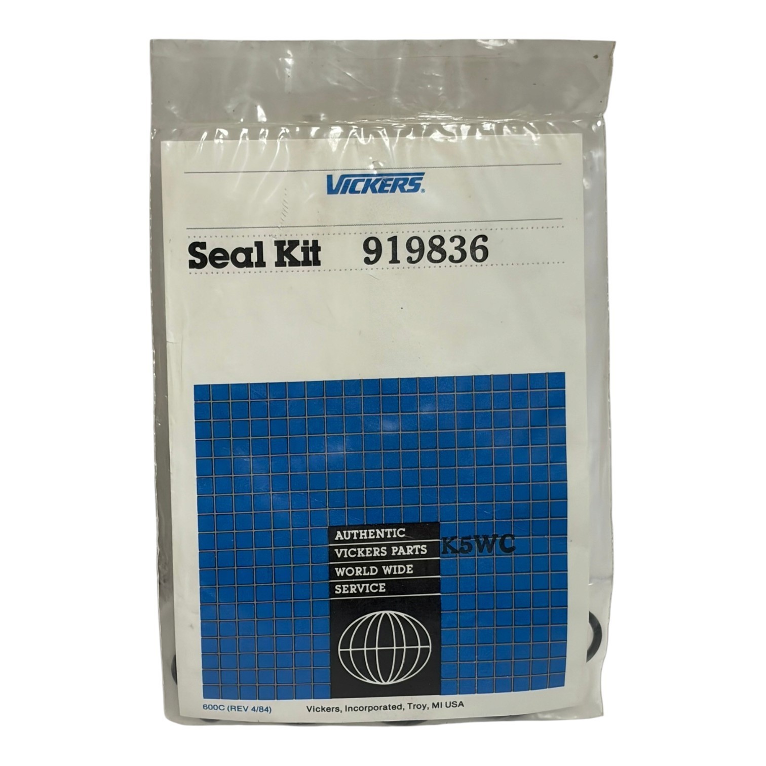 Vickers 919836 Hydraulic Valve Replacement Seal Kit - New Factory Sealed