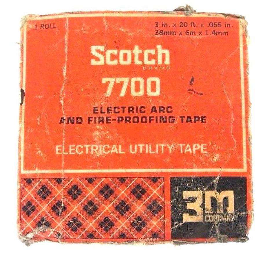 Used NIB SCOTCH 7700 ELECTRIC ARC AND FIRE-PROOFING TAPE 3'' X 20' X .055''