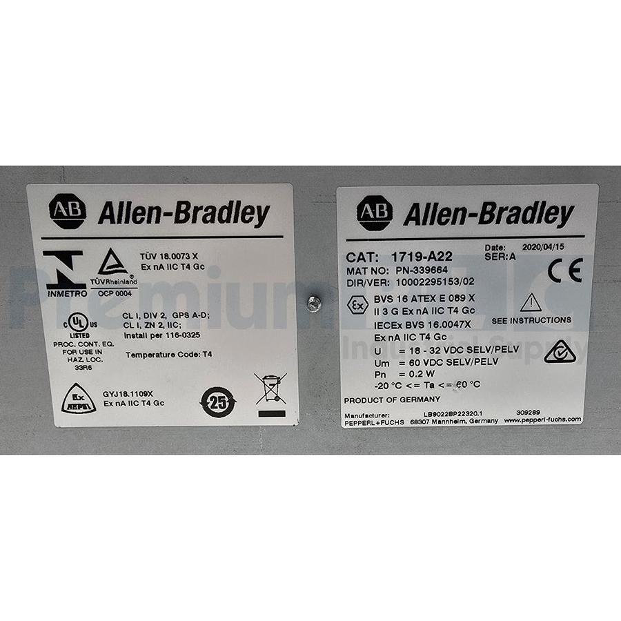 Used USED ALLEN BRADLEY 1719-A22 /A EX I/O 22-SLOT ZONE-2 BASE CHASSIS 1719A22