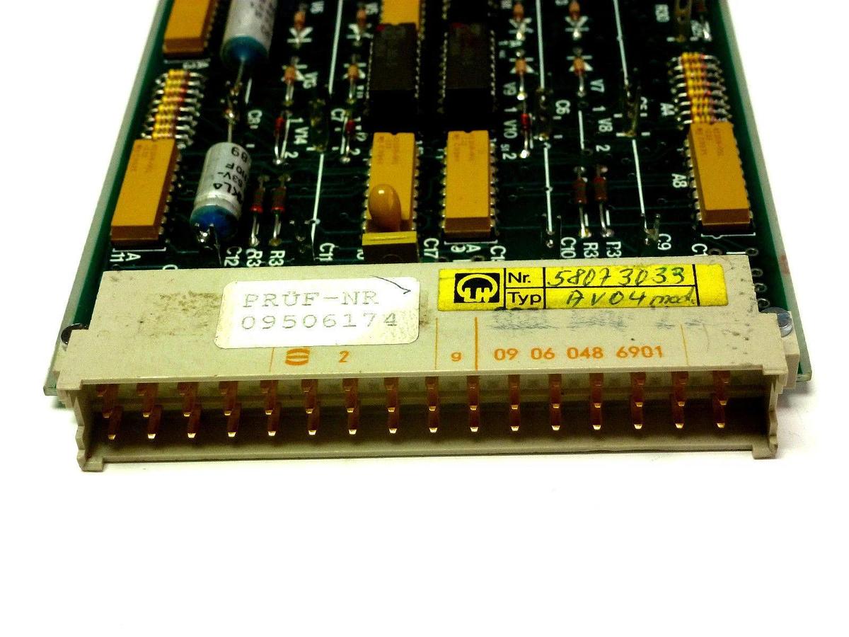 Used LEYBOLD TECH 58073033 AV04 CARD PRUF-NR 09506174