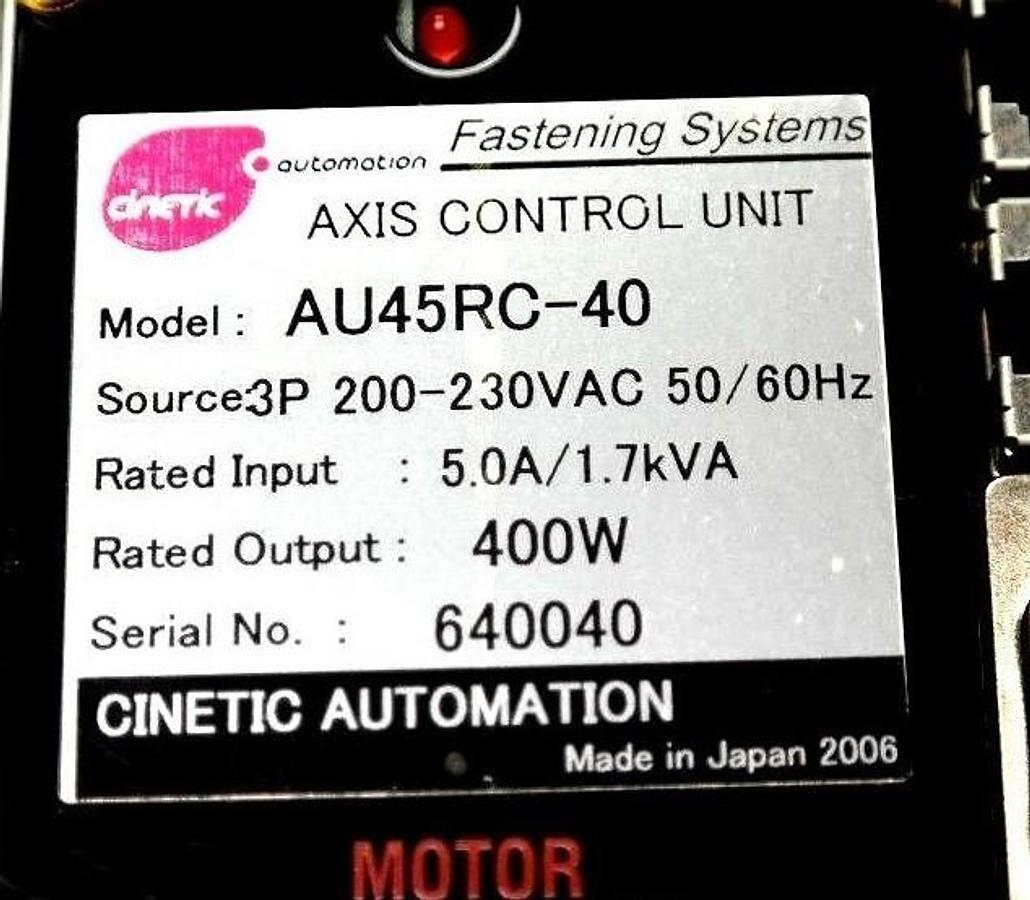 Used NEW CINETIC AUTOMATION AU45RC-40 AXIS CONTROL UNIT A70E3-HX-4200 AU45RC40