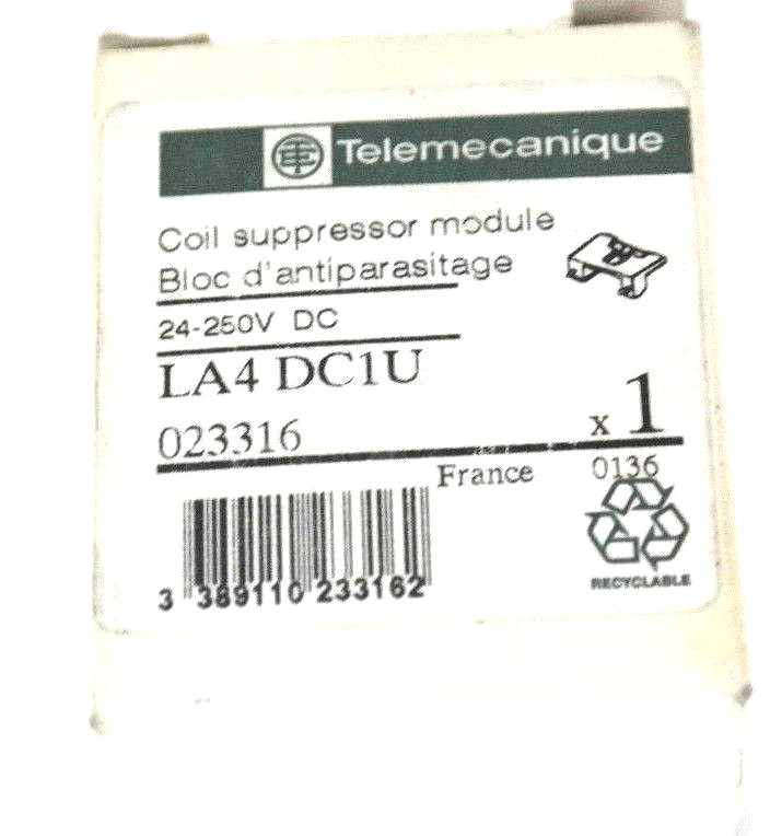 LOT OF 4 NIB TELEMECANIQUE LA4-DC1U COIL SUPPRESSOR MODULE 24-250VDC, 023316