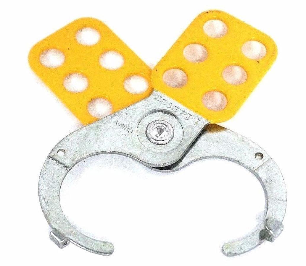 Used LOT OF 11 NEW MASTER LOCK 424 SAFETY LOCKOUT HASPS YELLOW