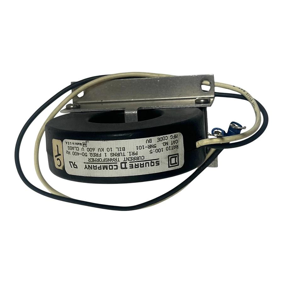 Used Square D 5NR-101 Current Transformer 100:5 Ratio w/ Mounting Bracket