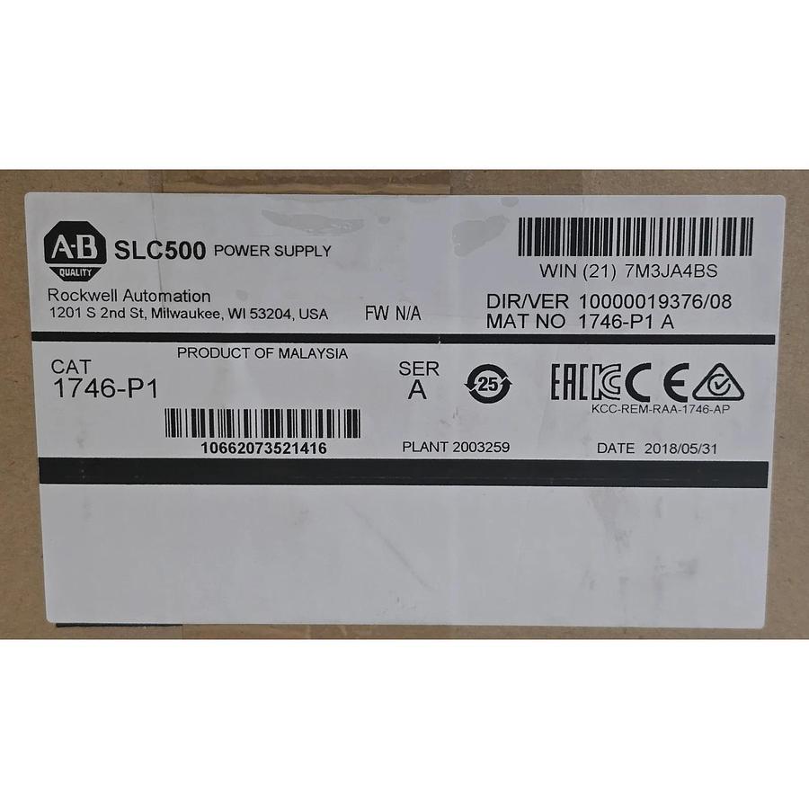 ALLEN BRADLEY 1746-P1 /A SLC500 SLC RACK MOUNT POWER SUPPLY 120/240 VAC, 2A NSMP