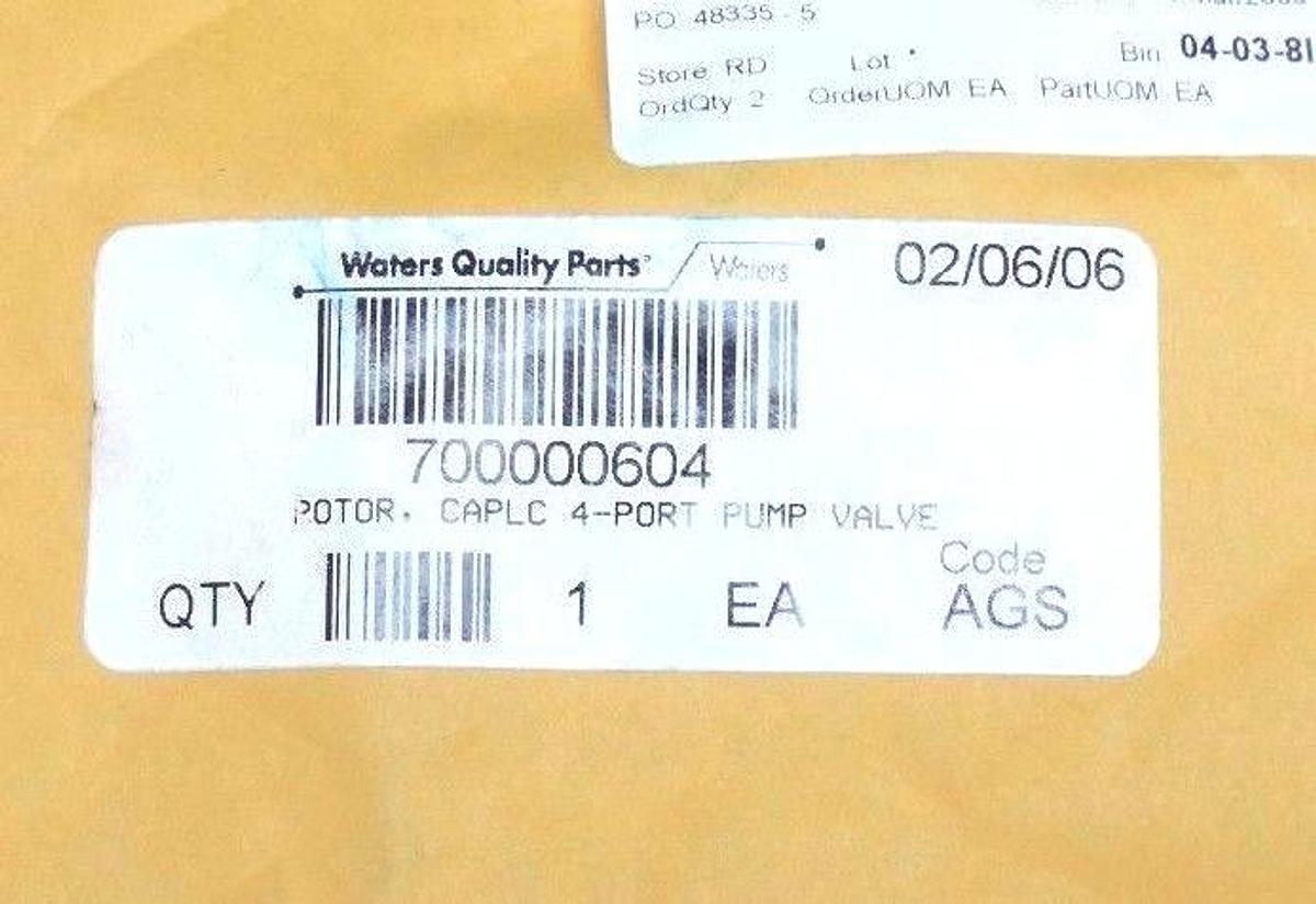 NEW SEALED WATERS 700000604 ROTOR CAPLC 4-PORT PUMP VALVE