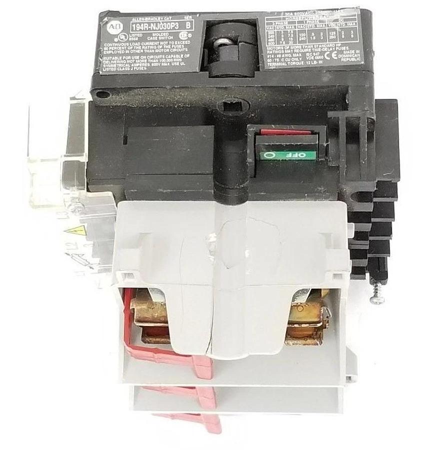 Used ALLEN-BRADLEY 194R-NJ030P3 SER. B MOLDED CASE DISCONNECT SWITCH 194RNJ030P3