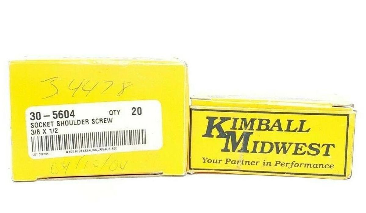 LOT OF 40 NEW KIMBALL MIDWEST 30-5604 SOCKET SHOULDER SCREWS 3/8X1/2