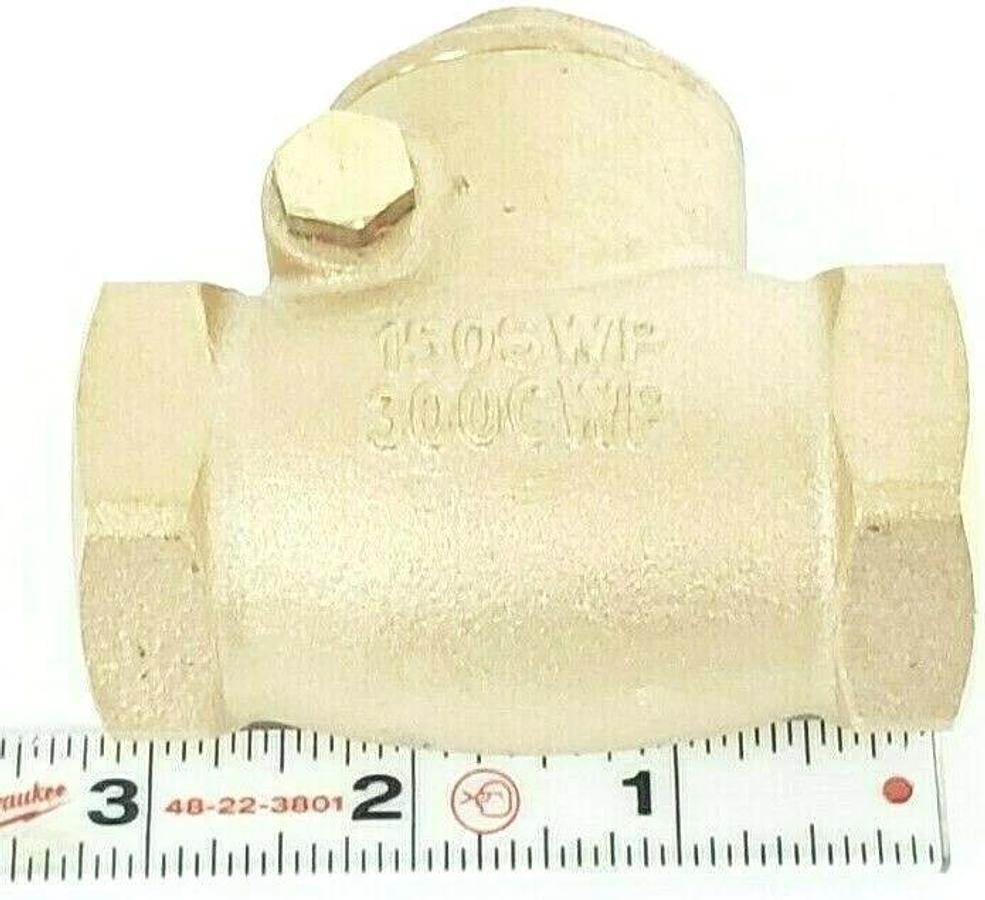 Used NEW GENERIC 10F303 BRONZE 1'' NPT BRONZE SWING CHECK VALVE 150SWP 300CWP