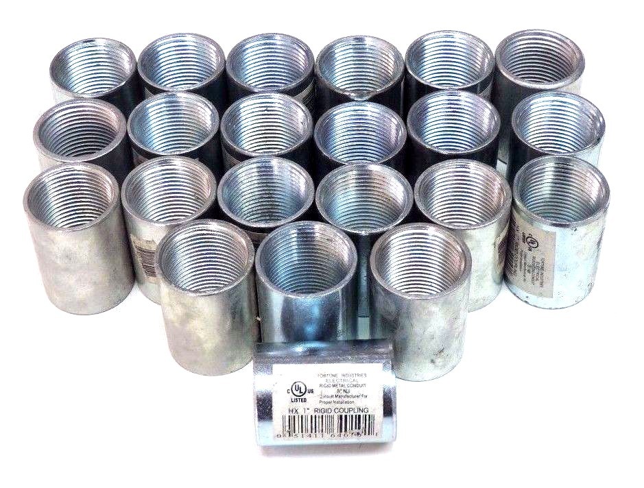 Used LOT OF 22 NEW FORTUNE INDUSTRIES HX 1" RIGID METAL CONDUIT COUPLINGS 51 NB