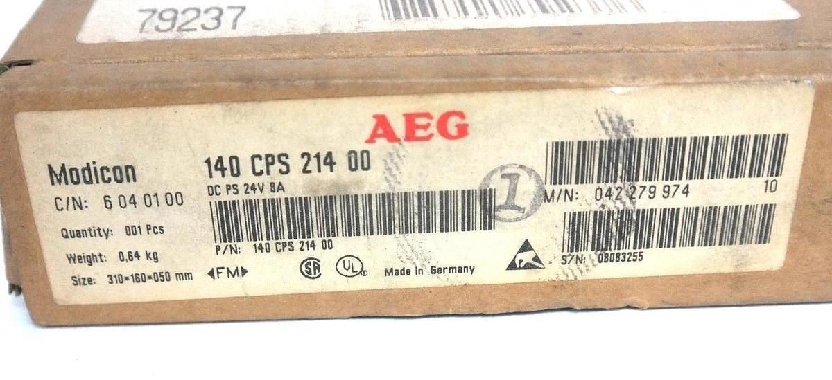 Used AEG SCHEIDER 140 CPS 214 00 POWER SUPPLY 042279974 PS 24VDC, 8/10A, 140CPS21400