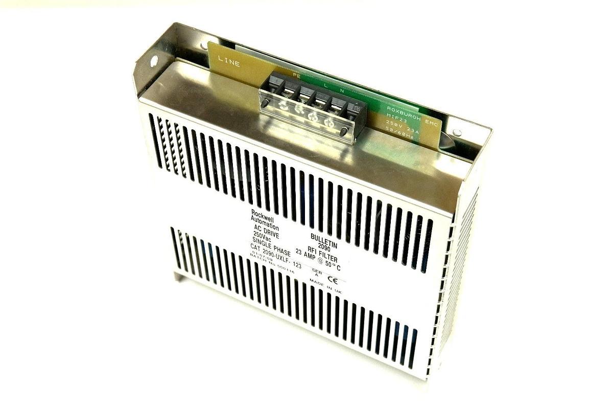 Used ROCKWELL AUTOMATION 2090-UXLF-123 SER A RFI FILTER 250VAC 23AMP@50°C 2090UXLF123