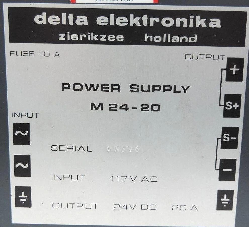 Refurbished DELTA ELEKTRONIKA M24-20 POWER SUPPLY INPUT: 117VAC OUTPUT: 24VDC 20A *REPAIRED*