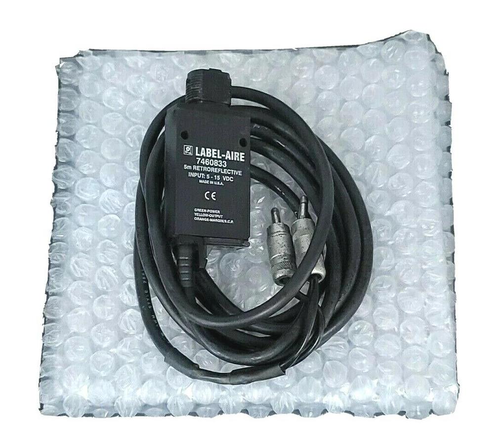 Used LABEL AIRE 7460833 RETROREFLECTIVE SENSOR 5-15VDC