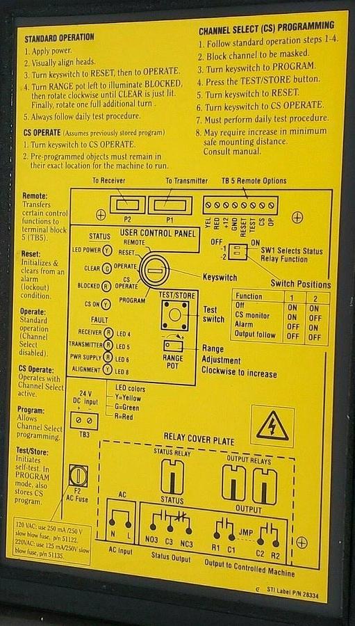 Used STI 43268-04 CONTROLLER LIGHT CURTAIN BEAM SPACING 4300B MODEL: MS4316B
