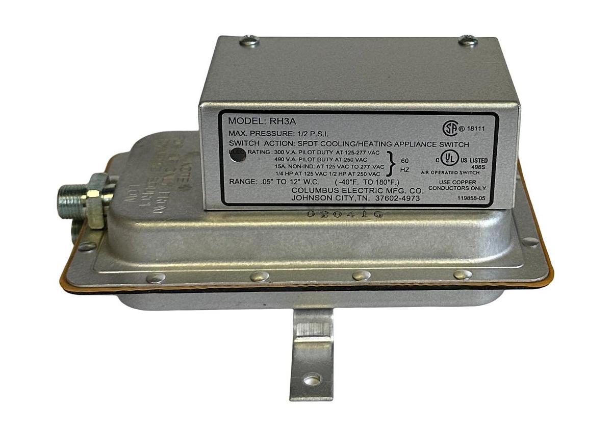 Used NEW COLUMBUS 2E462A / RH3A SPDT COOLING/HEATING APPLIANCE SWITCH 60Hz .05-12''WC