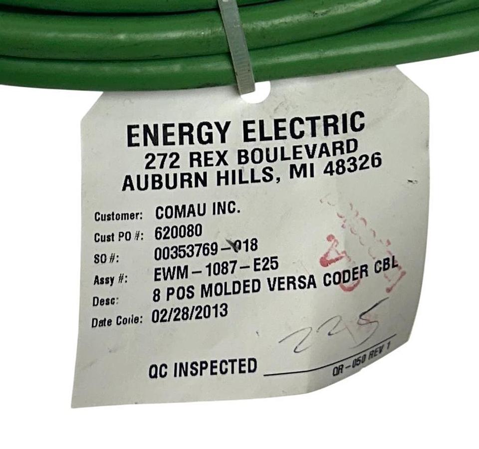 ENERGY ELECTRIC EWM-1087-E25 / EWM1087E25 MOLDED VERSA CODER CABLE 8POS 25' NSNP