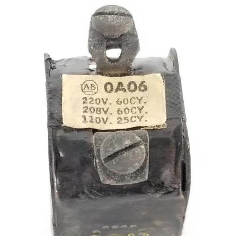Used ALLEN BRADLEY 0A06 COIL 220V 60CY, 208V 60CY, 110V 25CY