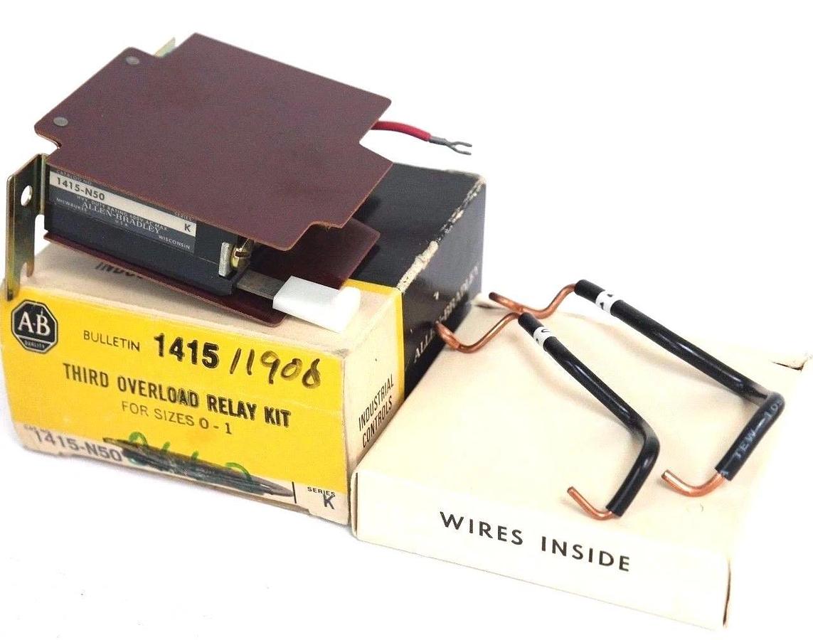Used NIB ALLEN BRADLEY 1415-N50 SERIES. K THIRD OVERLOAD RELAY KIT FOR SIZES 0-1