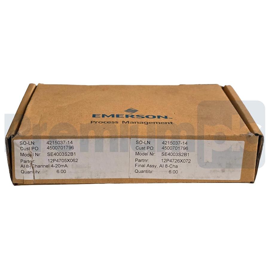 Emerson DeltaV SE4003S2B1 Analog Input Card 8-Ch 4-20mA HART KJ3222X1-BK1 NSMP